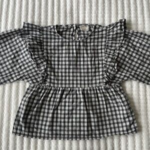 Crewcuts Black and White Checkered Top